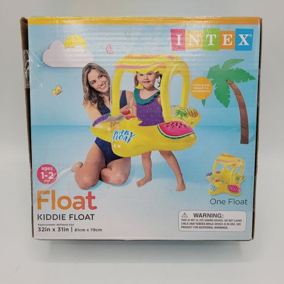 Intex Tropical Star Baby Kiddie Float with Removable Inflatable Shade ages 1-2 - Picture 5 of 8